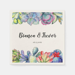 Kakteen Aquarell Hochzeitspapiere Serviette
