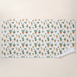 Kakteen auf Weiß Strandtuch