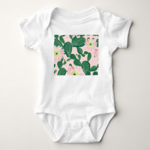 Kakteen Blume: Aquarellmalerei Baby Strampler