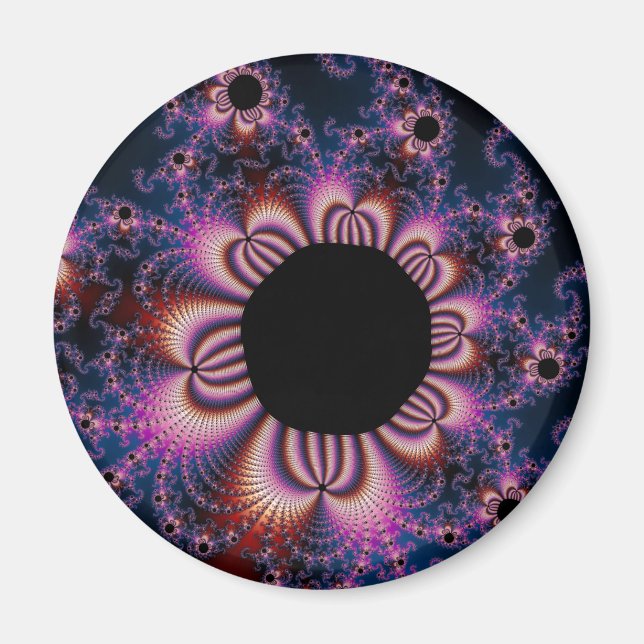 Kakteen Blume - Fraktal Magnet (Vorne)