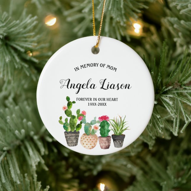 Kakteen-Blume im Gedächtnis der Mama Keramik Ornament (Baum)