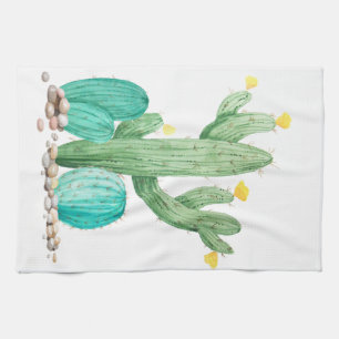 Kakteen Cactus succulent Watercolor Geschirrtuch