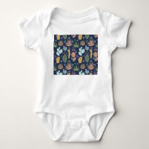 Kakteen Charm: farbenfrohe Vintage Blume Baby Strampler