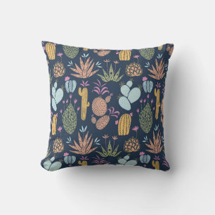 Kakteen Charm: farbenfrohe Vintage Blume Kissen
