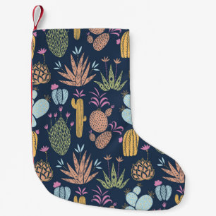 Kakteen Charm: farbenfrohe Vintage Blume Kleiner Weihnachtsstrumpf