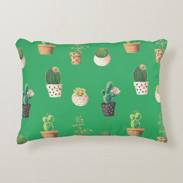 Kakteen der grünen Dessrt in Pots Dekokissen (Vorderseite)