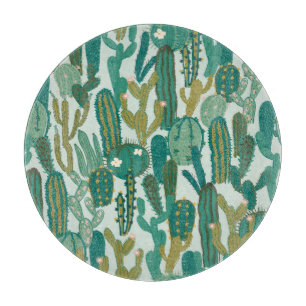 Kakteen Green wiederholt Vintage Textur Schneidebrett