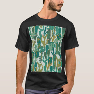 Kakteen Green wiederholt Vintage Textur T-Shirt