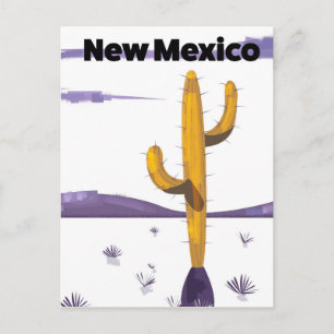 Kakteen in New Mexico im Vintage-Stil, Urlaubs-Pla Postkarte