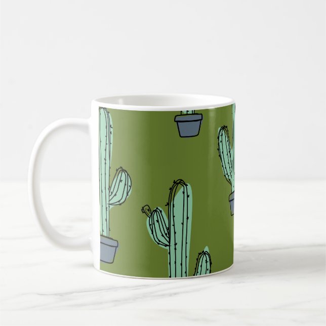Kakteen in Pot Illustration Kaffeetasse (Links)