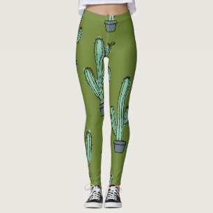 Kakteen in Pot Illustration Leggings