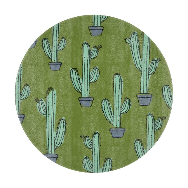 Kakteen in Pot Illustration Schneidebrett (Vorderseite)