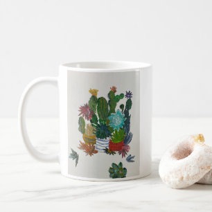 Kakteen in Töpfen Akrylkkunst Kaffeetasse