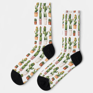 Kakteen in Töpfen mit Blume Socken