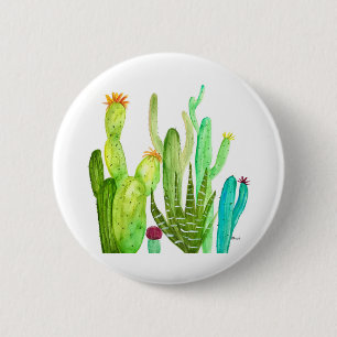 Kakteen Kakti Pflanze Aquarell Button