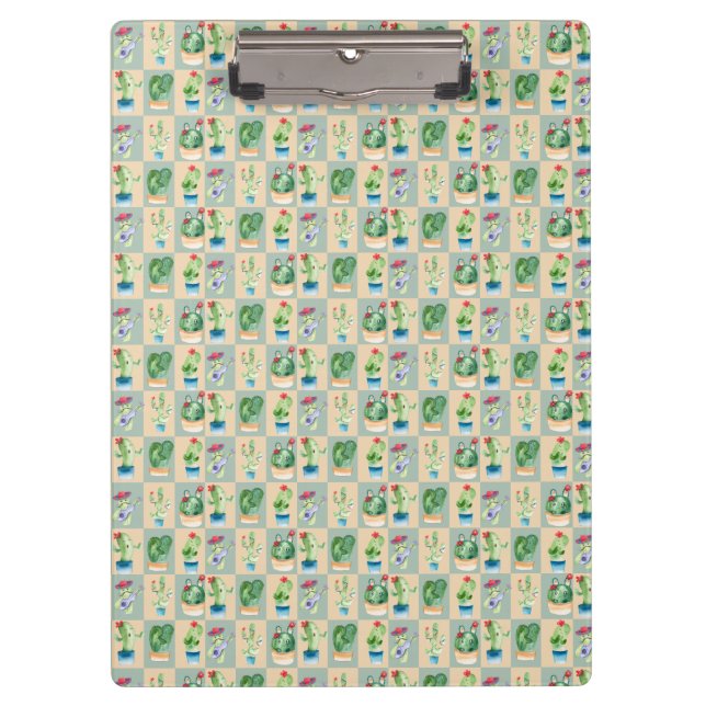 Kakteen-Liebe - Aquarell Klemmbrett (Vorderseite)