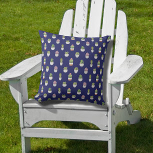 Kakteen Life, Deep Blue Background Kissen