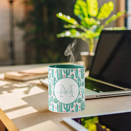 Kakteen, mit Monogramm Tasse