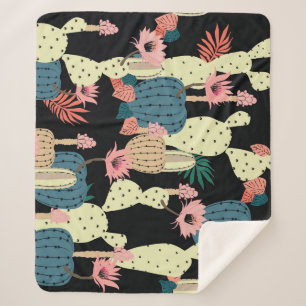 Kakteen-Pflanze: Vintages botanisches Muster Sherpadecke