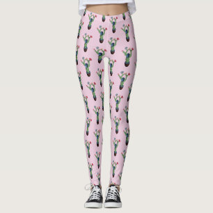 Kakteen pflauschig mit Blume Leggings