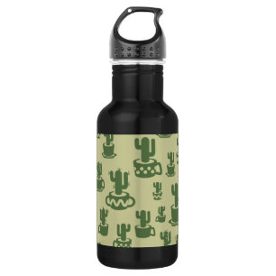 Kakteen-Silhouette in Tassen und Töpfen Edelstahlflasche