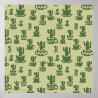 Kakteen-Silhouette in Tassen und Töpfen