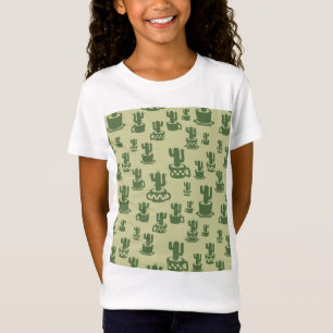 Kakteen-Silhouette in Tassen und Töpfen T-Sh T-Shirt