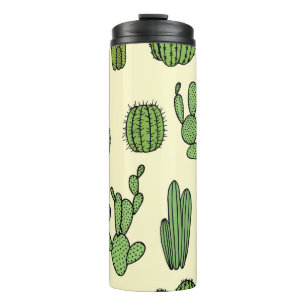 Kakteen Sketch: Vintage Blumeneleganz. Thermosbecher