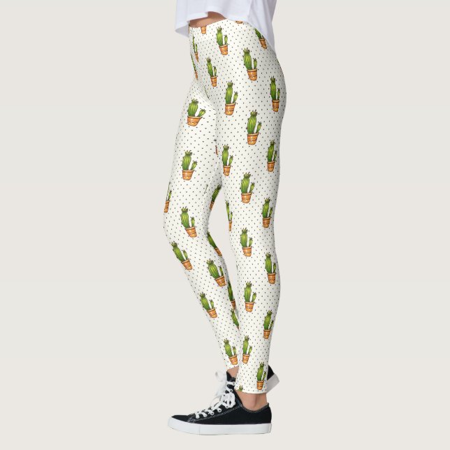 Kakteen & Succulent Polk Dot Muster 3 Leggings (Links)