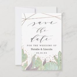 Kakteen & Succulents Geometric Terrarium Wedding Save The Date