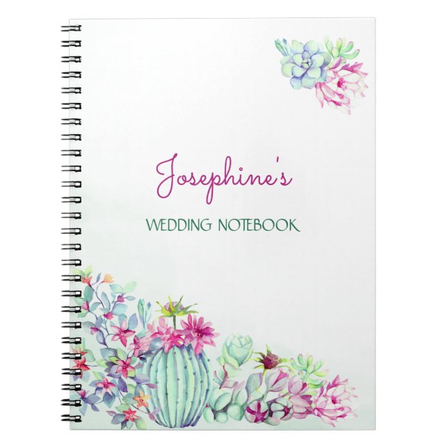 Kakteen & Succulents Wedding Planning Notebook Notizblock (Vorderseite)