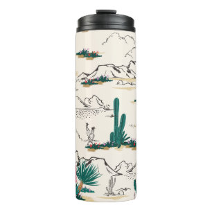 Kakteen Sukkulente: Vintage Wüstenflora. Thermosbecher