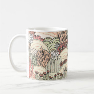 Kakteen Sukkulenten Outdoor-Landschaftsmuster Kaffeetasse