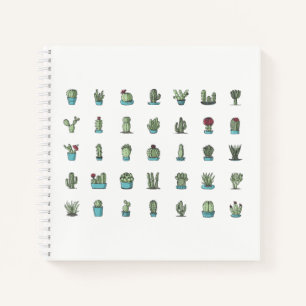 Kakteen Sukkulenten Pflanzen Handgezeichnet Botani Notizbuch