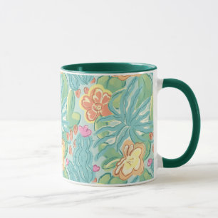 Kakteen und Pflanze Wüstenbotanik Grün Orange Pink Tasse