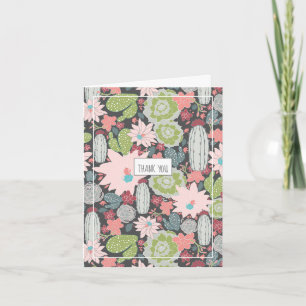 Kakteen und Sukkulente Pflanze Danke-Card Karte