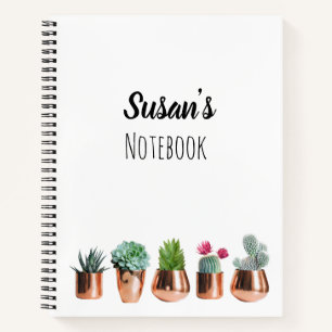 Kakteen und Sukkuline in Rose Notizbuch