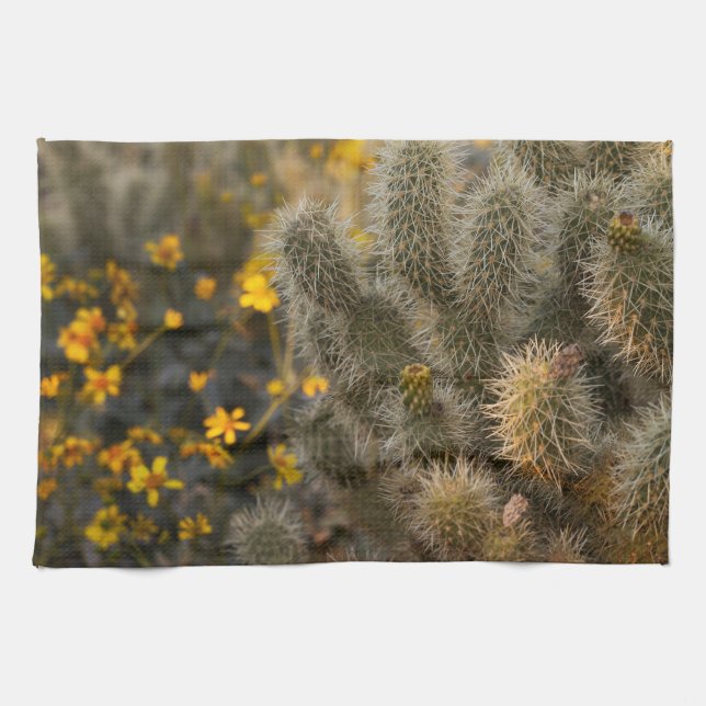 Kakteen und Wildblumen Handtuch (Horizontal)