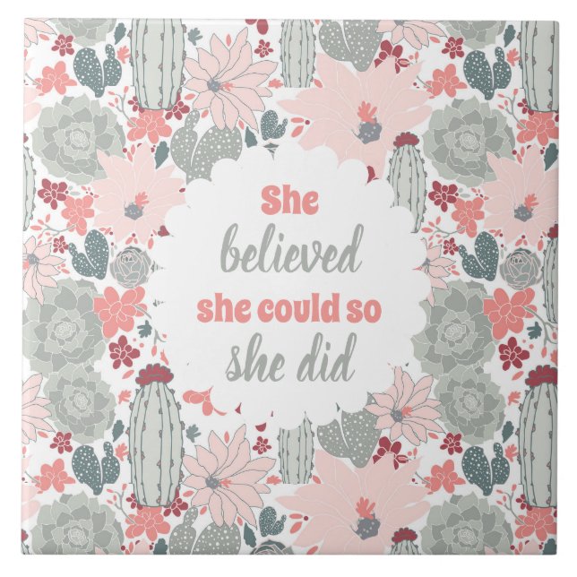 Kakteen, von denen sie glaubte, sie könne es, also fliese (Vorderseite)