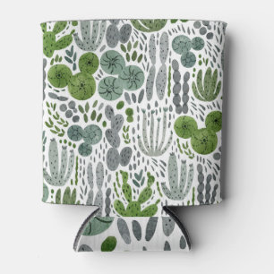 Kakteen Watercolor Hand Painted Pattern Dosenkühler