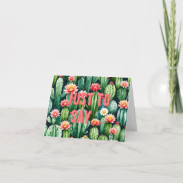 Kaktus Aquarellfarbe Faltt Dankeschön Karte