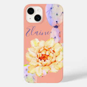 Kaktus blühen Wüste Blume Aquarellpfirsich lila Case-Mate iPhone 14 Hülle