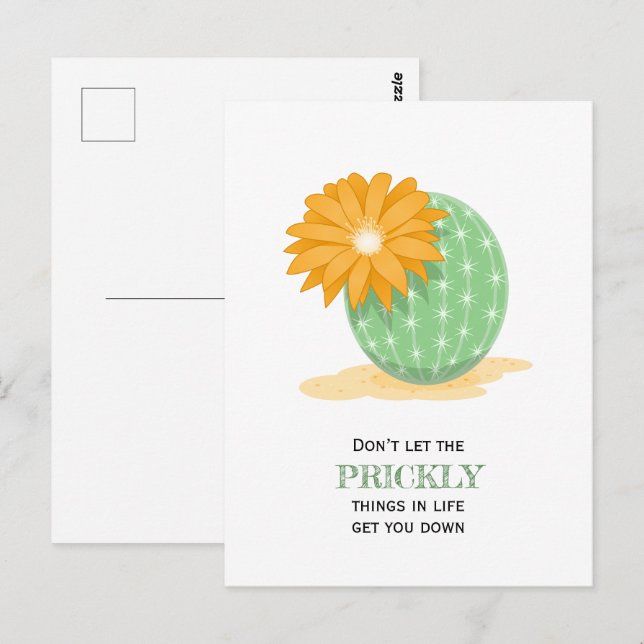 Kaktus-Blume - Preisangebot Postkarte (Vorne/Hinten)