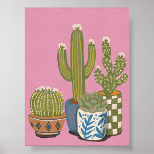 Kaktus Blumen Pink Poster