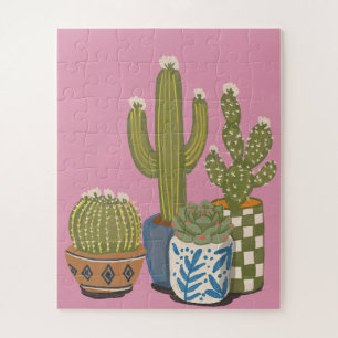 Kaktus Blumen Pink Puzzle
