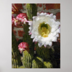 Kaktus-Blumen-Plakat Poster