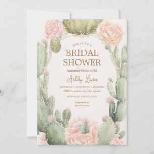 Kaktus Boho Wüstenblume Brautdusche Einladung