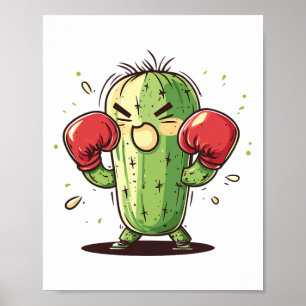 Kaktus Boxer Lustig Humorvoll Ly Punch Poster
