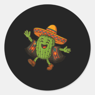 Kaktus Cinco De Mayo Sombrero _1 Runder Aufkleber