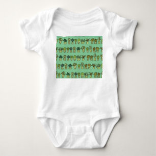 Kaktus Collection: HandGezeichnet Doodle-Set. Baby Strampler